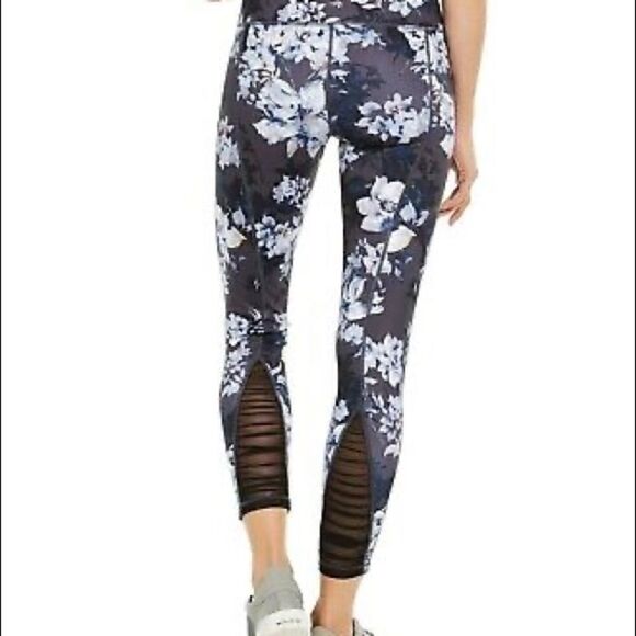 NWT Ideology Floral Flower Printed Leggings Mesh - Picture 2 of 8
